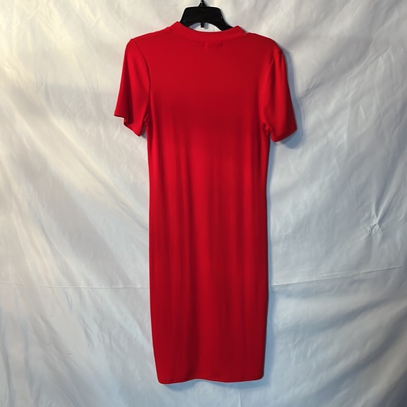 Red Short Sleeve Dress Size L - Picture 2 of 6